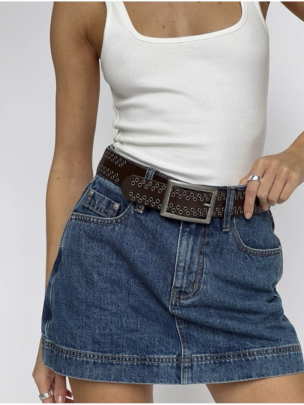 Princess Polly Gazelle Denim Skort Mid Wash Sz 12 NWT